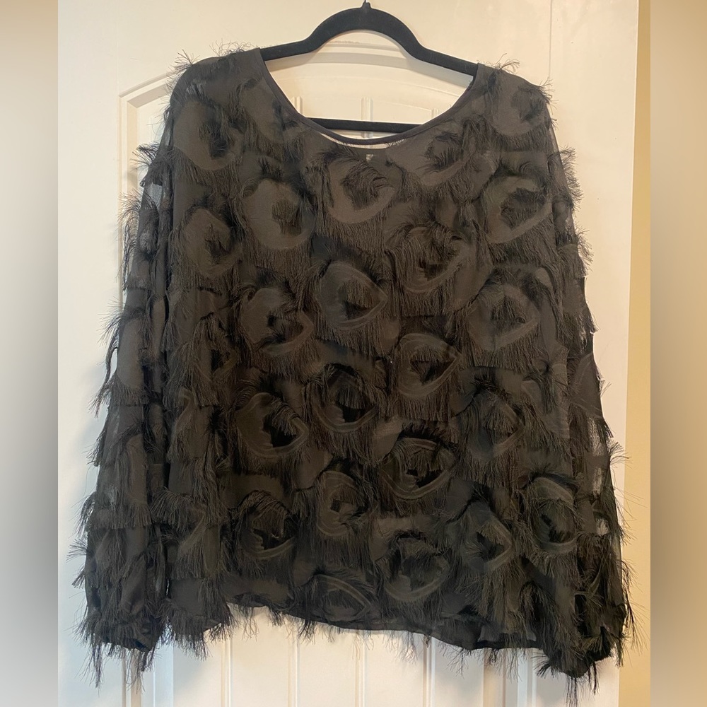 *NWT* SheinCurve drop shoulder, lantern sleeve, fuzzy top